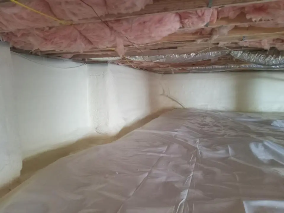 Crawl space encapsulation with closed-cell spray foam for Attic Insulation in Trenton